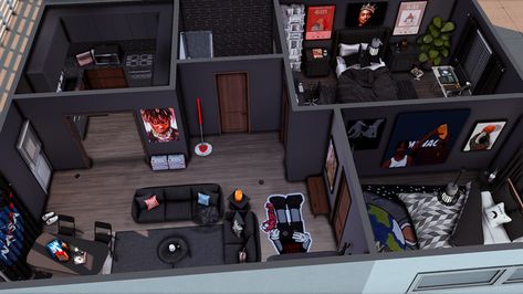 Townies Apartment | Patreon Male Apartment Sims 4, Sims 4 2 Bedroom Apartment, Sims 4 Male Apartment Cc, Sims 4 House Furnished, Sims 4 City Living Apartments, Sims 4 Apartment Layout City Living, Sims4 Apartment, Sims 4 Apartment Download, Sims 4 Apartment Cc