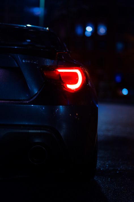 Subaru BRZ, Tom's Taillights Subaru Brz Black, Light Pic, Boxer Engine, Car Night, Night Time Photography, Car Community, Car Pic, Time Photography, Car Inspiration