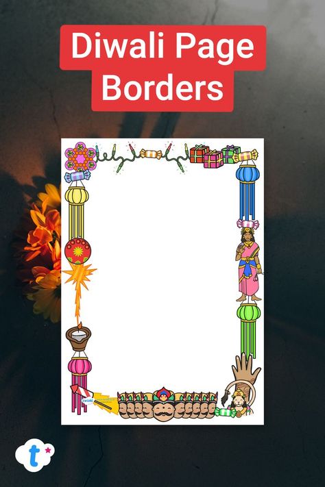 Diwali Page Borders Maths Multiplication, Diwali Story, Diwali Essay, Diwali Activities, Diwali Drawing, Front Page Design, School Creative, Festivals Of India, Simple Borders