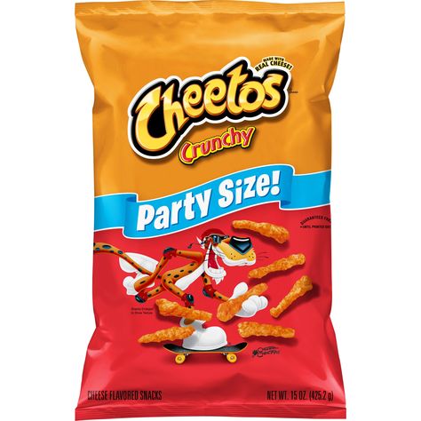 Cheetos Crunchy Cheese Flavored Snacks, Party Size, 15 oz Bag - Walmart.com - Walmart.com Cheetos Flavors, Cheetos Cheese, Cheetos Puffs, Bag Of Cheetos, Chester Cheetah, Cheetos Crunchy, Cheese Puff, Hot Cheese, Cheese Chips