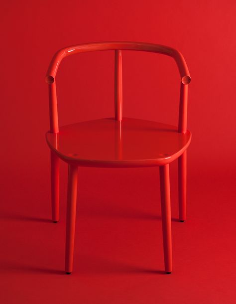 FIVE solid wood furniture series by claesson koivisto rune for matsuso T Bistro Patio, Red Everything, Bistro Furniture, Outdoor Patio Set, Simply Red, All Things Red, The Color Red, Red Chair, Seeing Red