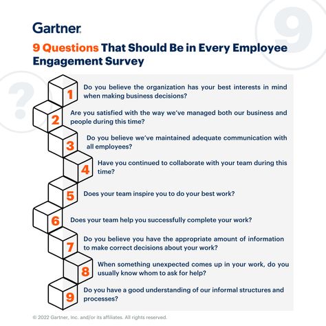 9 Questions That Should Be in Every Employee Engagement Survey Employee Check In Questions, Questions For Employees, Employee Satisfaction Survey Questions, Ice Breaker Questions For Work, Fun Ice Breaker Questions, Questions For Facebook, Employee Survey Questions, Icebreaker Questions For Work, Employee Satisfaction Survey