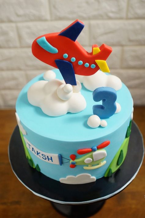 Birthday Cake Airplane, 3rd Birthday Cakes For Boys, Planes Birthday Cake, Plane Cake, Airplane Birthday Cakes, Birthday Cake Kids Boys, Toddler Birthday Cakes, Airplane Cake, Baby Boy Birthday Cake