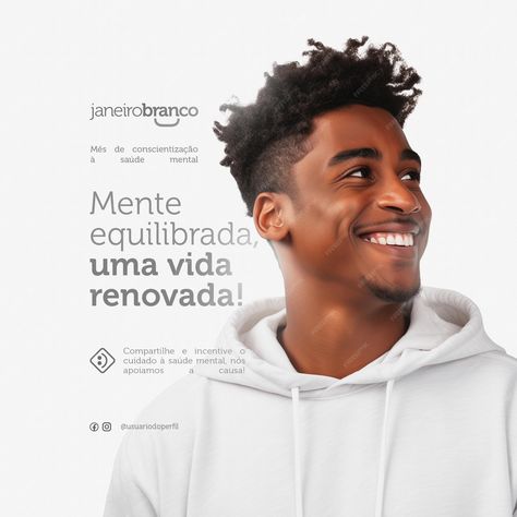 Post template janeiro branco white january mental health awareness social media psd banner | Premium AI-generated PSD Health Social Media Post, Health Post, Resume Maker, Logo Psd, Free Business Card Mockup, Design Posters, Business Card Maker, Poster Maker, Presentation Template Free