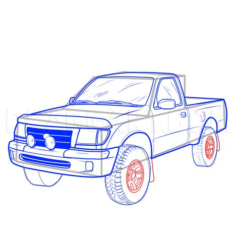 Bikes Drawing, Basic Contour, 3d Pencil Drawings, Bike Drawing, Volkswagen Caddy, Cool Car Drawings, Drawing Guide, Toyota Trucks, Comic Book Style