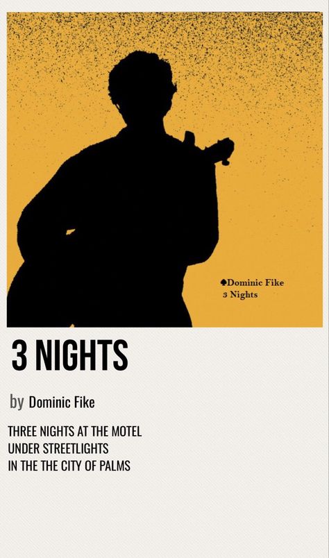 minimal poster of the song 3 nights by dominic fike Dominic Fike Wallpaper Iphone, Dominic Fike Polaroid Poster, Dominic Fike Poster, Poster Prints Dominic Fike, Dominic Fike Aesthetic Poster, Dominic Fike Print, Dominic Fike Album Cover, Album Covers Dominic Fike, Babydoll Dominic Fike Poster