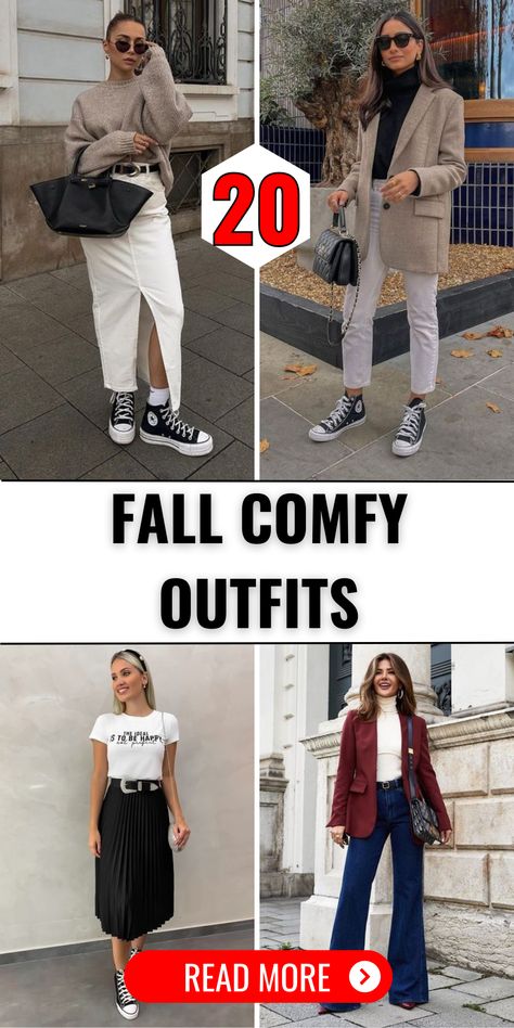 Discover 20 stylish fall comfy outfit ideas for 2024 that embrace the lazy days aesthetic with casual sweaters, leggings, and more. Perfect for casual days, these outfits feature cute and cozy elements like casual leggings and oversized sweaters. Designed for women of all sizes, these ensembles offer casual simplicity and effortless style. Get inspired with these fall outfits, ideal for black women looking for lazy days aesthetic. Casual Daytime Outfits Fall, Casual Sunday Outfit Fall Lazy Days, Everyday Fall Outfits 2024, Comfortable And Stylish Outfits, Cozy Outfit For Work, Cute Comfy Fall Outfits Lazy Days, Casual Sunday Outfit Fall, Fall Comfy Outfits Lazy Days, Lazy Days Aesthetic