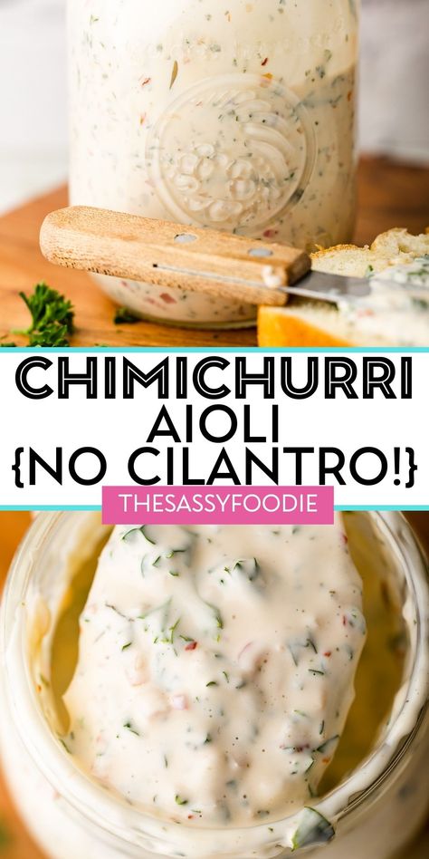 Chimichurri Aioli, Roasted Plantains, Pollo Tropical, Cheesesteak Sandwiches, Cilantro Garlic Sauce, Feta Dressing, Garlic Sauce Recipe, Baked Goat Cheese, Aioli Recipe