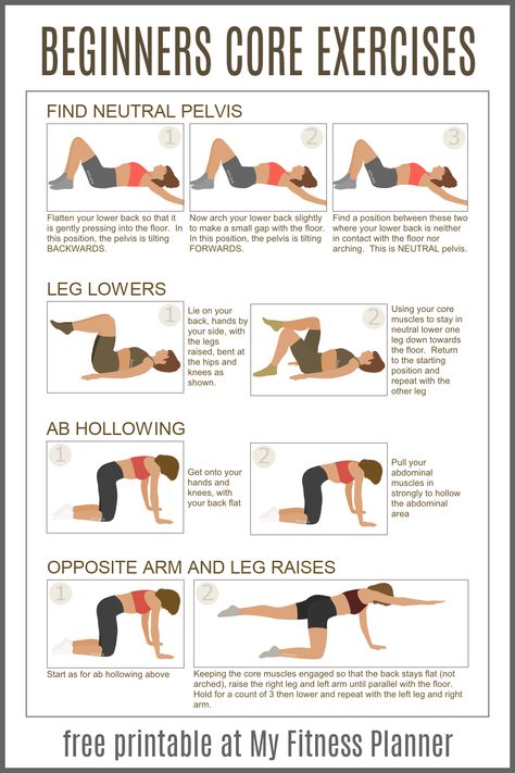 Core exercises for beginners Workout For Kids, Core Workout Plan, Weak Core, Workout Printable, Best Core Exercises, Core Exercises For Beginners, Exercise Chart, Printable Schedule, Best Core Workouts