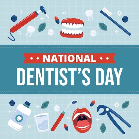 Free vector flat national dentist's day ... | Free Vector #Freepik #freevector #dentist-day #event-illustration #flat-design #flat-illustration National Dentist Day, Dentist Day, Event Illustration, Illustration Flat, Day Illustration, Indoor Play, Flat Illustration, Flat Design, Vector Photo