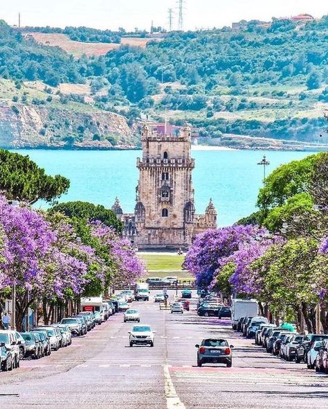 Incredible Europe on Instagram: "Purple is everywhere in Lisbon! 🇵🇹💜 💡 The jacaranda is one of the many species of trees that the Portuguese were able to acclimatize after their travels of maritime discovery. The Portuguese these great navigators had introduced many unknown species. They came from Brazil, India, and Africa. Photos by @lisbonscape 😍" Belem Portugal, Africa Photos, Portugal Cities, Lake Bled, Visit Portugal, Quaint Village, Destination Voyage, Belem, Forest Park