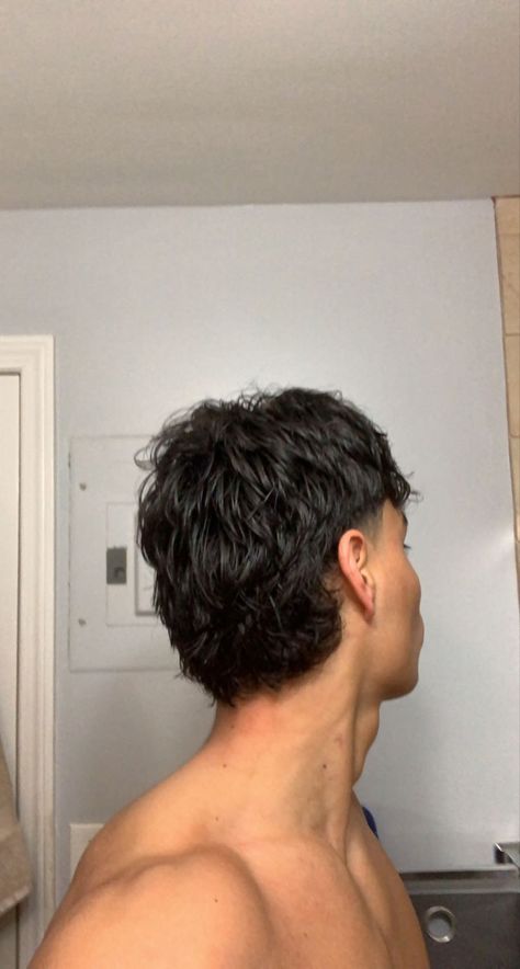 modern mullet haircut Mullet With Design Men, Black Hair Mullet Men, Baby Mullet Haircut Men, Sporty Mullet, Low Mullet Fade, Wavy Mohawk Men, Small Mullet Hair Men, Thick Mullet, Low Taper Mullet Men