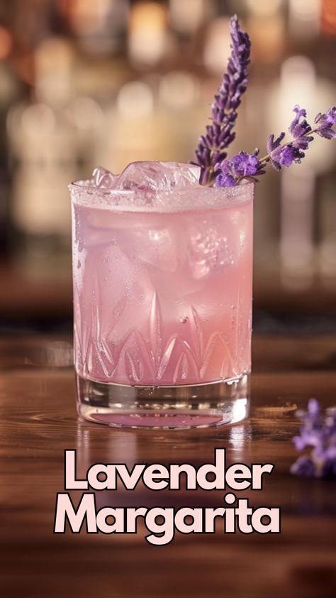 Lavender Margarita Lavender Margarita, Pina Coladas, Lavender Recipes, Lavender Syrup, Orange Liqueur, Cocktail Ideas, Yummy Alcoholic Drinks, Summertime Drinks, Margarita Cocktail