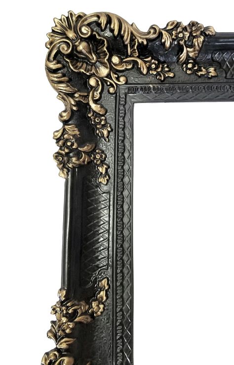 This huge ornate vintage black mirror conjures up images of Gothic castles or palaces!  This mirror can be hung vertically or horizontally and would make a phenomenal gallery wall centerpiece! 🖤DESCRIPTION: The is a vintage Mirror.  The frame has been painted a flat black and then distressed with European Gold wax.  The detail on the frame is phenomenal!  The frame has been sealed with a clear enamel coat.  3rd and 5th pictures are with an adult male to give you an idea of size. This is the per Gallery Wall Mirror, Vintage Mirror Black, Black Ornate Mirror, Large Black Mirror, Large Ornate Mirror, Wall Centerpiece, Antique Wall Mirror Black, Gothic Castles, Gothic Wall Mirror