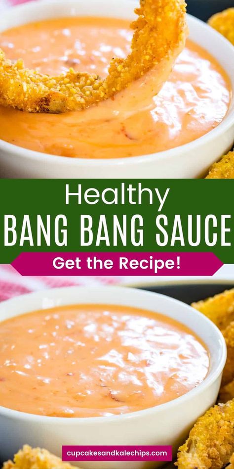 Bang Bang Sauce Recipe, Yogurt Dipping Sauce, Greek Yogurt Sauce, Bang Bang Sauce, Greek Yogurt Dips, Healthy Sauces, Yum Yum Sauce, Greek Yogurt Recipes, Sauce For Chicken