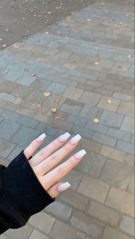 White Foggy Nails, Foggy Pink Nails, Cloudy White Nails Acrylic, White Cloudy Nails, Foggy Nails, Foggy White Nails, Cloudy White Almond Nails, White Nails, My Pictures