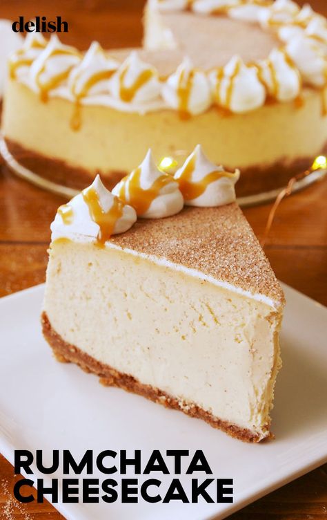 You Wont Find This RumChata Cheesecake At The Cheesecake Factory...YETDelish Rumchata Cheesecake, Rum Cheesecake, Christmas Cheesecake Recipes, Rum Chata, The Cheesecake Factory, Recipes Christmas, Cheesecake Factory, Cheesecake Recipe, Savoury Cake