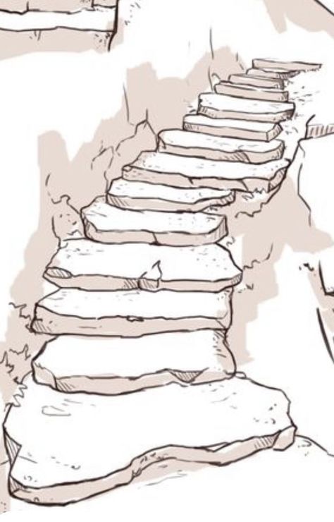 Pathway Drawing, Drawing Stairs, Comic Elements, Art Buildings, Drawing Rocks, Aesthetic Architecture, Soya Mumu, Character Artist, Pen Art Drawings