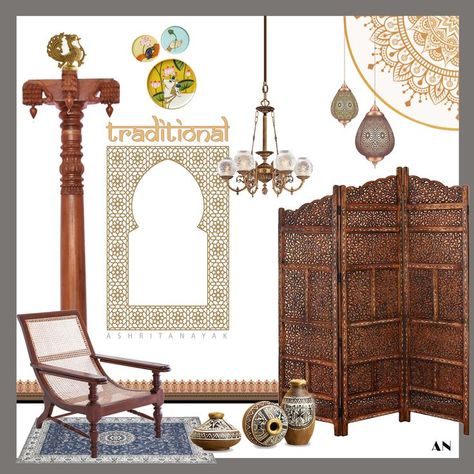 Interior design style - Traditional Indian Modern Design, India Interior Design Indian Style, Traditional Interior Design Mood Board, Jaipur Interior Design, Indian Traditional Interior Design, Indian Traditional Interior, Traditional Mood Board, Indian Furniture Traditional, Indian Interior Design Traditional