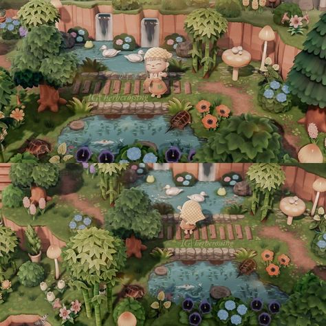 Amber on Twitter: "A pond area to feed the turtles & ducks. 🐢🦆 Water/Bridge code MA -1378-6487-0934 #AnimalCrossingNewHorizons #ACNH #AnimalCrossing #ACNHDesigns… https://t.co/npOJhKP4ZN" Animal Crossing Duck, Duck Pond Ideas, Pond Bridge, Cottagecore Animal Crossing, Acnh Cottagecore, Ac New Leaf, Forest Core, Pond Ideas, Animal Crossing Wild World