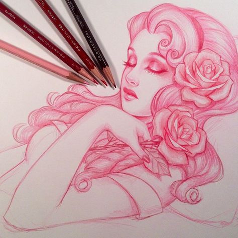 Lindo. So pretty! Artist? Glen Arthur, Sleeping Beauty Art, Cool Tattoo, Beauty Art, Art Ideas, Sleeping Beauty, A Woman, Roses, Hair