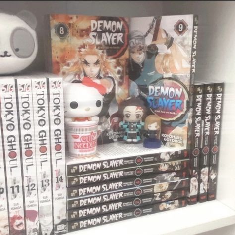 demon slayer and tokyo ghoul manga shelf. my photo. Anime Room Demon Slayer, Demon Slayer Manga Shelf, Manga Shelving, Lifestyle Moodboard, Manga Shelf, Demon Slayer Manga, Future Aesthetic, Tokyo Ghoul Manga, Shelving Ideas