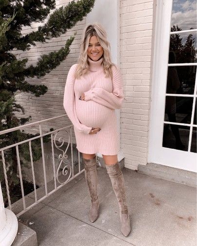 Sweater Dress For Baby Shower, Baby Shower Dress Winter, Maternity Dresses Winter, Gender Reveal Outfit, Elegant Maternity Dresses, Casual Maternity Outfits, Winter Maternity Outfits, Maternity Sweater Dress, Trendy Maternity Outfits