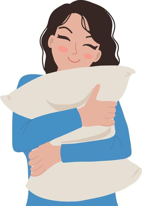 Illustration of cute young girl woman long hair hug pillow closed eyes vector Women Illustration Art, Woman Long Hair, Eyes Vector, Smiling Eyes, Hug Pillow, Vector Character Design, Woman Illustration, Eyes Closed, Closed Eyes