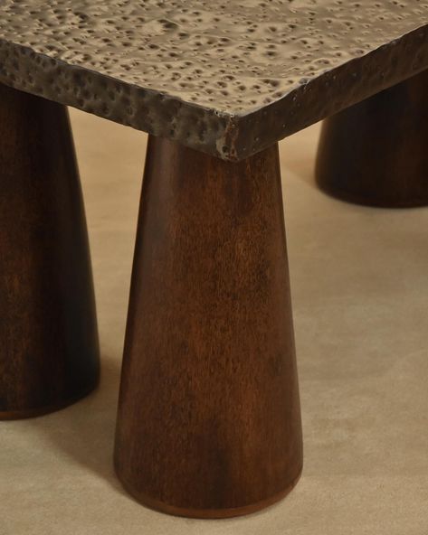 - Table Premiere Low table with hammered steel top and palm wood legs Premiere Series Novelties 2024 • Our premiere series stands as a testament to our deep-rooted connection with humanity’s past. In an era dominated by primal tools and raw materials like wood and stone, our ancestors crafted objects of both utility and beauty. Inspired by this ancient ingenuity, our collection embraces primal forms and minimal technological intervention, connecting to a time when function dictated ae... Steel And Wood Table, Wood Table Legs, Palm Wood, Low Table, Hammered Metal, Low Tables, Table Legs, Wood Table, Wood Legs