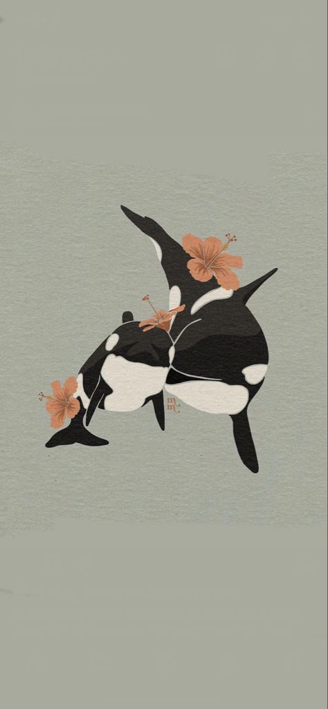 Phone Wallpaper Orca, Cute Orca Wallpaper, Orca Lockscreen, Orca Iphone Wallpaper, Paus Orca Aesthetic, Orca Whales Drawing, Orca Backgrounds, Aesthetic Whale Wallpaper, Dolphin Aesthetic Art