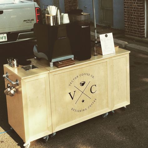 Vector Coffee Company mobile espresso cart in Saskatoon Espresso Cart, Mobile Coffee Cart, Coffee Food Truck, Cafe Inspiration, Mobile Cafe, Coffee Counter, Mobile Coffee Shop, Coffee Trailer, Coffee Van