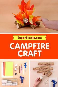 Diy Campfire Decorations, How To Make A Campfire Out Of Paper, Fire Craft Ideas, Diy Campfire Craft, Lohri Craft, Preschool Crafts Summer, Paper Campfire, Campfire Diy, Diy Campfire