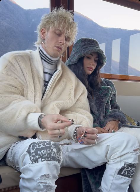 Megan Denise Fox, Ronnie Radke, Colson Baker, Fox Fur Coat, Megan Fox, Twin Flame, Look At You, Celebrity Couples, Cute Couples Goals