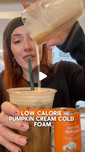 Cloe on Instagram: "I LOVE THE PUMPKIN CREAM COLD FOAM FROM STARBUCKS… but my hips don’t! 😩
🎃 I’ve decided to take matters into my own hands and make a low calorie keto, friendly, pumpkin cream cold foam at home. 
🎯 I bought all the ingredients at @target and it cost me $17! 
🎃 Ingredients:
- one spoon of pure pumpkin puree
- vanilla sugar free syrup 
- 2% Milk
- Dash of cinnamon 
- Froth until you get a creamy consistency! 
😎 Now you have #keto friendly #lowcalorie pumpkin cream cold foam! 
✨ You’re welcome! 
#pumpkin #pumpkincreamcoldfoam #pumpkincream #pumpkinseason #pumpkinspice #icedcoffee #fall #fallvibes🍁" Pumpkin Cream Cold Foam Oatmilk, Cold Foam At Home, Low Calorie Keto, Pumpkin Cream Cold Foam, Pumpkin Cold Foam, Low Calorie Pumpkin, Cream Cold Foam, Cold Foam, Sugar Free Syrup