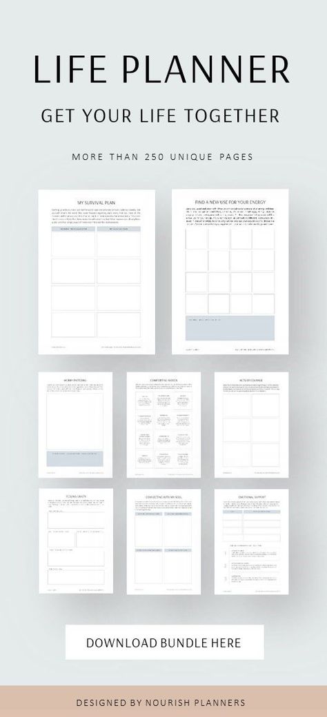 This pin is about a printable life planner bundle ideal to do a life audit. It includes more than 250 pages and the pages have a minimal design. Mom Planner Printables Free, Life Audit, Planner Monthly Layout, Ultimate Life Planner, Personal Development Plan Template, Daily Planner Printables Free, Life Binder, Bible Study Guide, Personal Development Plan