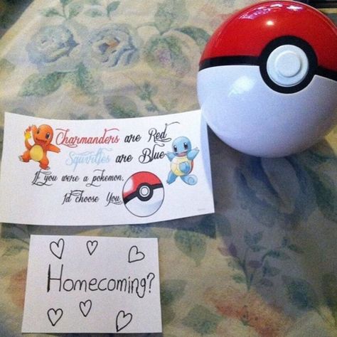 Pokémon themed Pokemon Hoco Proposal, Pokemon Promposal, Girl Ask Guy, Dance Asks, Cute Promposals, Dance Proposals, Promposal Ideas, Dance Posters, Prom Posters