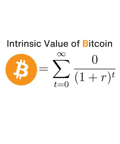 Formula for the intrisic value of Bitcoin, formula for the Present Value of Bitcoin based on the discounted values of future cash flows. Intrinsic Value, Cash Flow, The Present, Cool T Shirts, Science Poster, Stranger Things Fanart, Classic T Shirts, For Sale, T Shirt