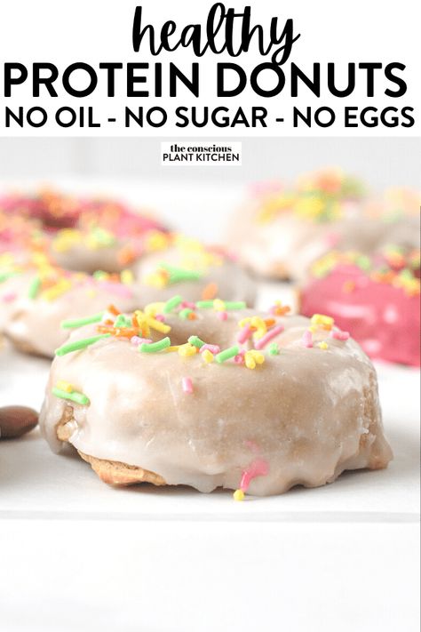 Low Calorie Donuts, High Protein Donuts, Baked Donuts Recipe, Sugar Free Donuts, Protein Donuts Recipe, Calorie Breakfast, Donut Calories, Low Calorie Protein, Protein Donuts