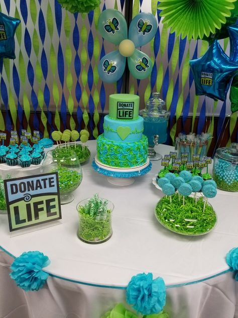 Donate Life Party Table Organ Donor Quotes, Living Kidney Donor, Healthy Kidney Diet, Kidney Donation, Organ Donation Awareness, Kidney Donor, Welcome Home Parties, Lung Transplant, Donate Life