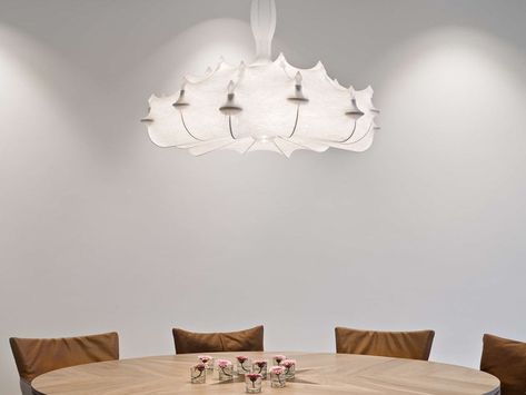 Flos Zeppelin, Flos Chandelier, Crystal Globe, Marcel Wanders, White Ghost, Hanging Table, Energy Efficient Design, Contemporary Chandelier, White Powder