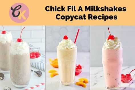 Peppermint Shake Chick Fil A, Chick Fil A Peach Milkshake Recipe, Copycat Chick Fil A Peppermint Milkshake, Chick Fil A Milkshake, Coffee Frosting Recipe, Vanilla Milkshake Recipe, Peppermint Shake, Peach Milkshake, Mcdonald’s Strawberry Banana Smoothie Recipe Copycat