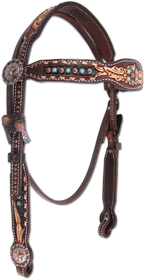 Inlaid brown and headstall/bridle. Would look nice on a light colored (palomino?) refined quarter horse!:) barrel racing bling tack by Heritage Brand Horses Tack, Bling Tack, Headstalls For Horses, Mounted Shooting, Western Bridles, Barrel Racing Tack, Barrel Racing Horses, Horse Costumes, Western Tack