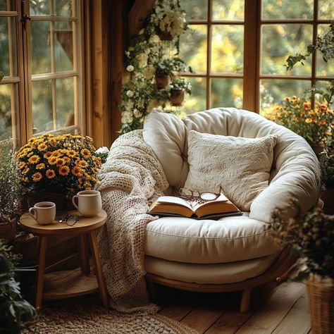 How to Create the Perfect Reading Nook - Round Comfy Reading Chair, Small Reading Nook Cozy Corner Bedrooms Ideas, Small Reading Nook Cozy Corner Living Room, Round Reading Chair, Cottage Core Reading Nook, Book Reading Chair, Best Reading Chair, Bedroom With Reading Corner, Bean Bag Reading Nook