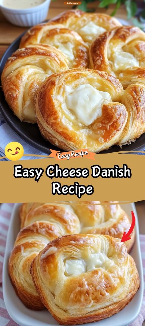 Easy Cheese Danish Peanut Butter Danish, Crescent Cheese Danish, Breakfast Ideas With Puff Pastry, Puff Pastry Recipes Breakfast, Cheese Danish With Crescent Rolls, Puff Pastry Breakfast Recipes, Cheese Danish With Puff Pastry, Homemade Danish Recipe, Christmas Danish