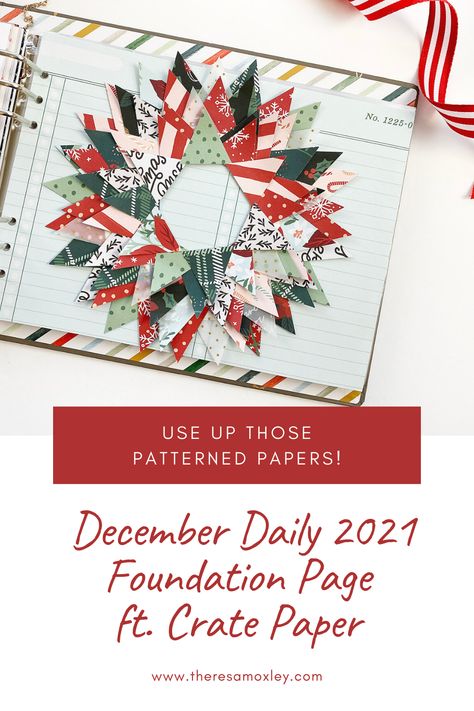 December Daily 2024, December Daily Foundation Pages, December Daily Printables, December Daily Ideas Inspiration, Daily Ideas, Crate Paper, December Daily, Photo Journal, Gold Dots