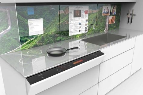 SMART KITCHENS OF TODAY VS THE FUTURE | How about a refrigerator that tells you what kind of nutritional value is in the food inside? Kitchen Appliance Trends, Smart Kitchen Technology, Top Kitchen Designs, Kitchen Devices, Toronto Interior Design, Laminate Cabinets, Kitchen Technology, Modern Kitchen Cabinets, Smart Kitchen