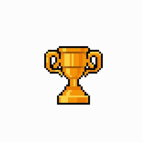 golden trophy cup in pixel art style Arcade Pixel Art, Litter Picking, Trophy Art, Pixel Illustration, Trophy Cup, Glass Art Pictures, Space Games, Pixel Art Games, Pixel Games