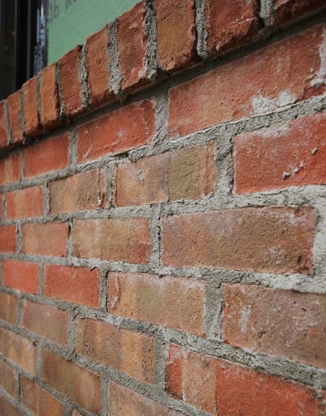 How to Make New Brick Look Old How To Age Brick, How To Make Brick Look Old, Playroom Green, Z Brick, Antique Brick Wall, Plank And Pillow, Reno House, Fireplace Brick, Older Homes