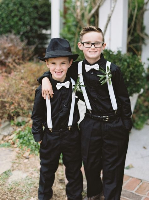 Ring Bearer Outfit Black, Georgia Winter, Bridesmaids Photography, Ring Bearer Suit, Cozy Winter Wedding, White Wedding Ring, Black And White Rings, Junior Groomsmen