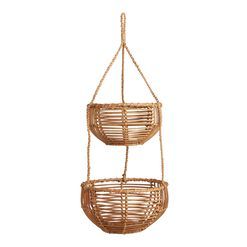 Natural Rattan 2 Tier Hanging Basket Hanging Wicker Baskets, Countertop Spice Rack, Hanging Fruit Baskets, Boat Decor, Home Fix, Print Coupons, Hanging Basket, Macrame Projects, Affordable Home Decor